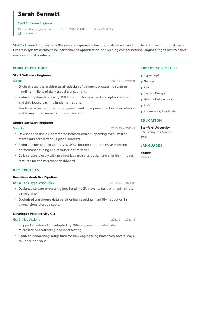 High Density template female example