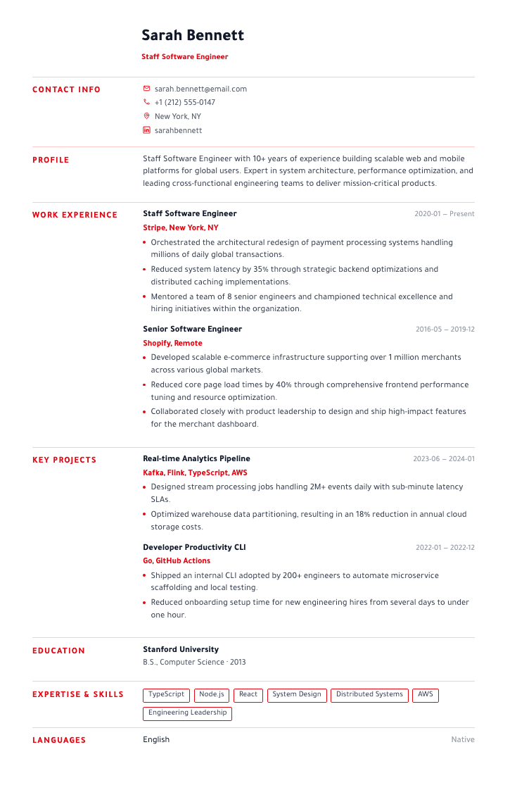 Swiss Design template female example