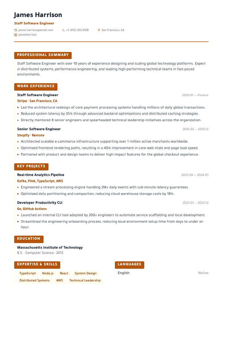 The Cascade template male example